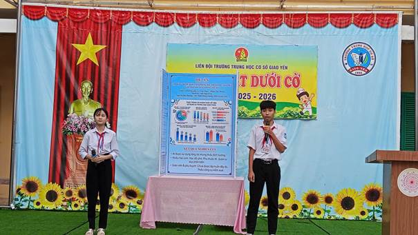 Sinh hoạt dưới cờ tuần 16, kỷ niệm 81 năm ngày thành lập Quân đội nhân dân Việt Nam và báo cáo dự án dự thi khoa học kỹ thuật cấp tỉnh năm học 2025 – 2026