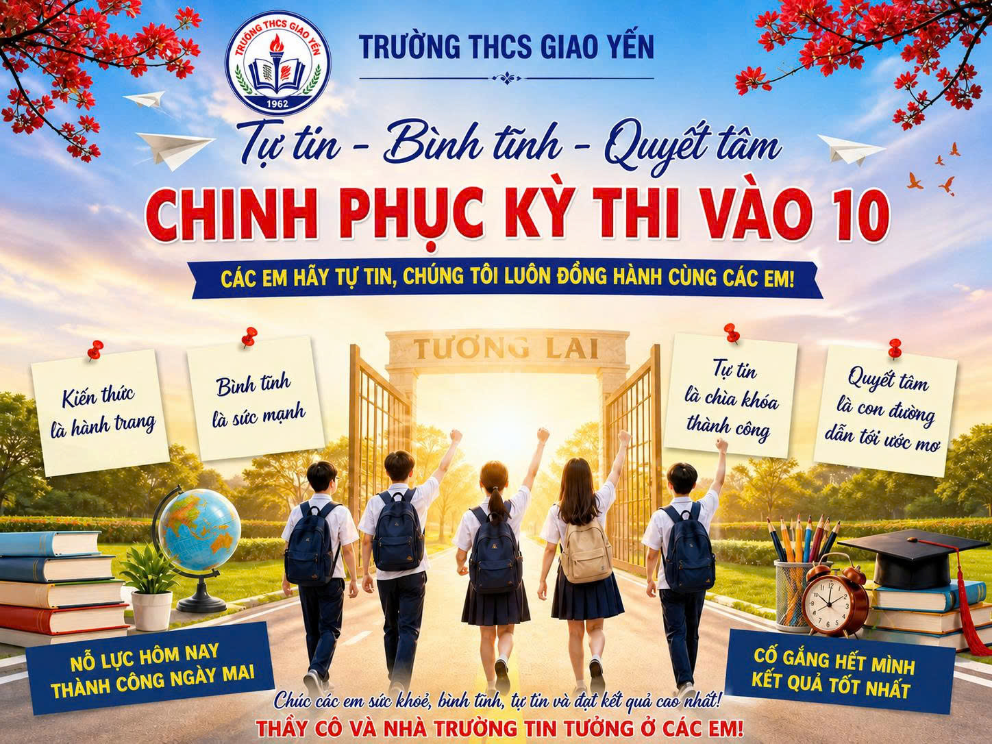 Thư của thầy Hiệu trưởng Lê Văn Chương động viên học sinh khối 9 2k11 trường THCS Giao Yến trước kỳ thi vào THPT